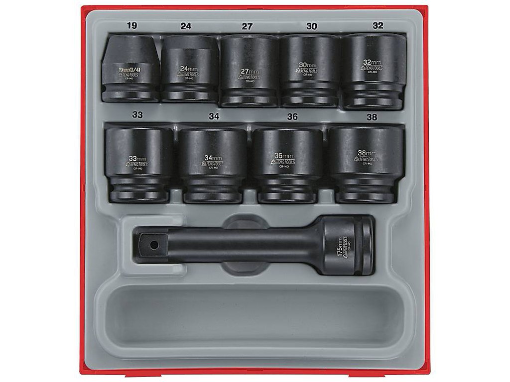 TengTools Slagtoppesæt 3/4" 16 dele 19-38mm
