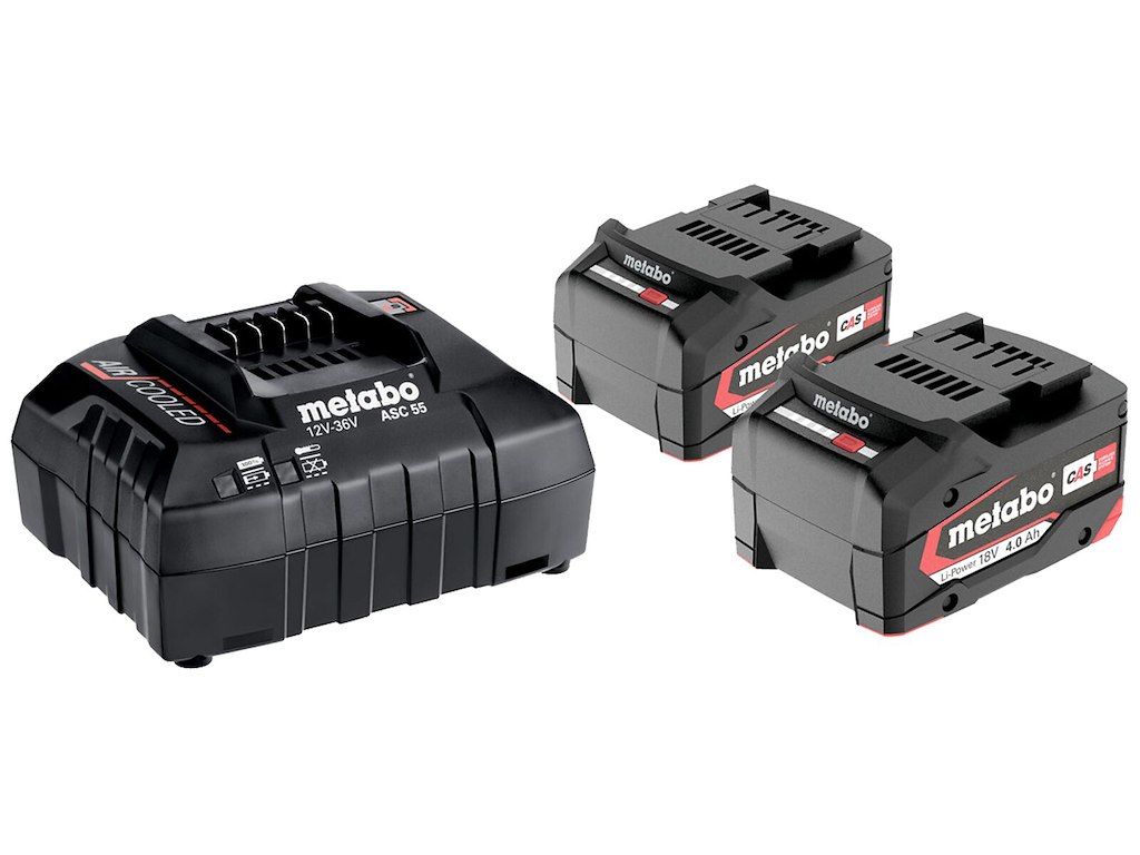 Batterisæt 2×18V/4,0Ah Li-Power + lader ACS 55 Metabo