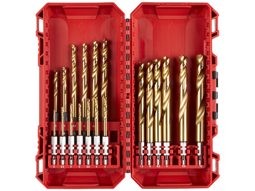 Metalbor HSSG-TiN 1/4" 6kt skaft Ø2-10mm, sæt 19stk Milwaukee