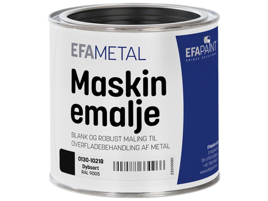 Maskinemalje 0130 RAL9005 Dybsort 3/4 ltr. EFApaint