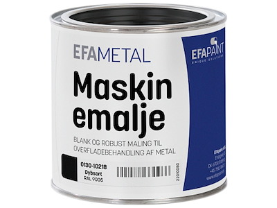 Maskinemalje 0130 RAL9005 Dybsort 3/4 ltr. EFApaint
