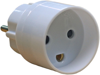 Adapter til Schuko/DK m/jord