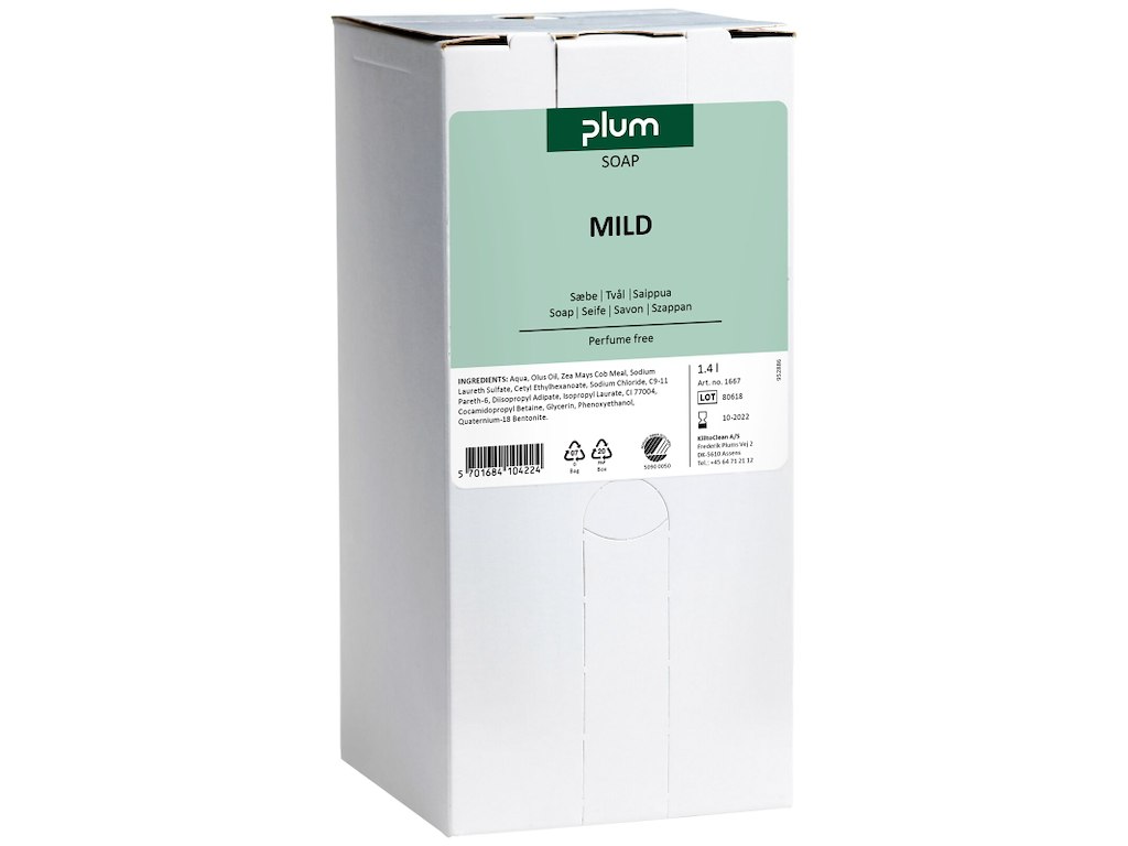 Plum Mild håndsæbe u/parfume 1,4 ltr bag