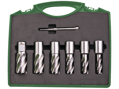 DJ TOOLS kerneborsæt HSS Weldon ø12-22×30mm, 6stk