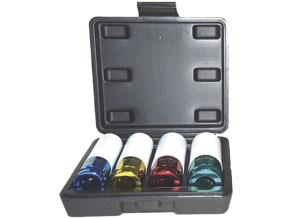 Bato Krafttopsæt 1/2" for hjul, m/beskyttende plastkappe 4 dele