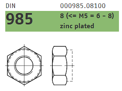 Låsemøtrik FZB DIN985-8