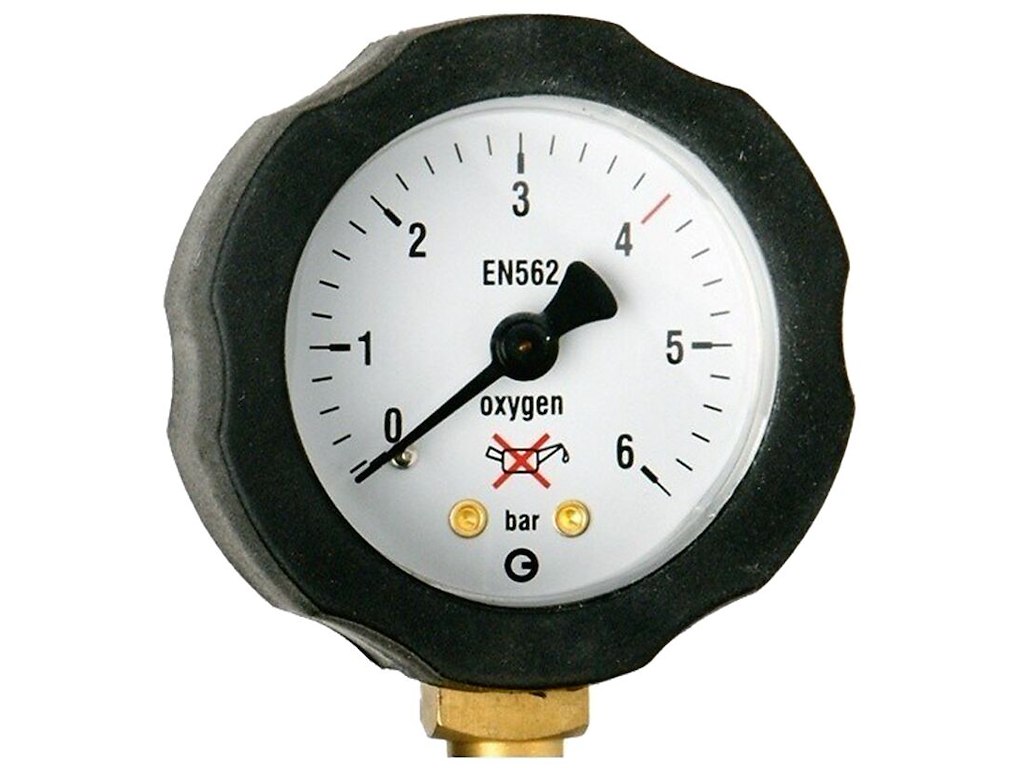 Arbejdsmanometer Fixicontrol, oxygen, 6 bar AGA