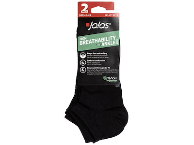 Jalas strømper korte sort antibac 8215 46-47, 2par