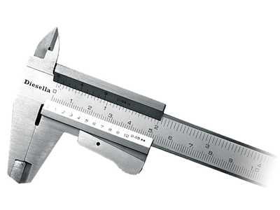 Skydelære m/klemlås 0-150×0,05mm, 40mm kæber Diesella