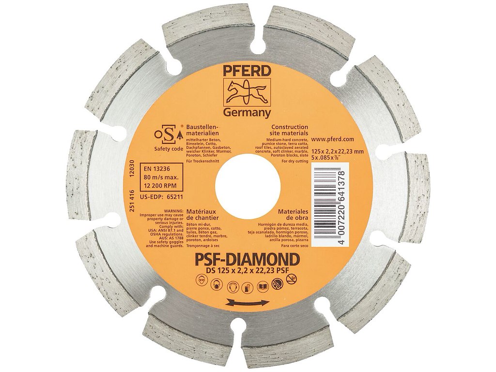 Pferd diamantskæreskive DS125×1,6×22,23P