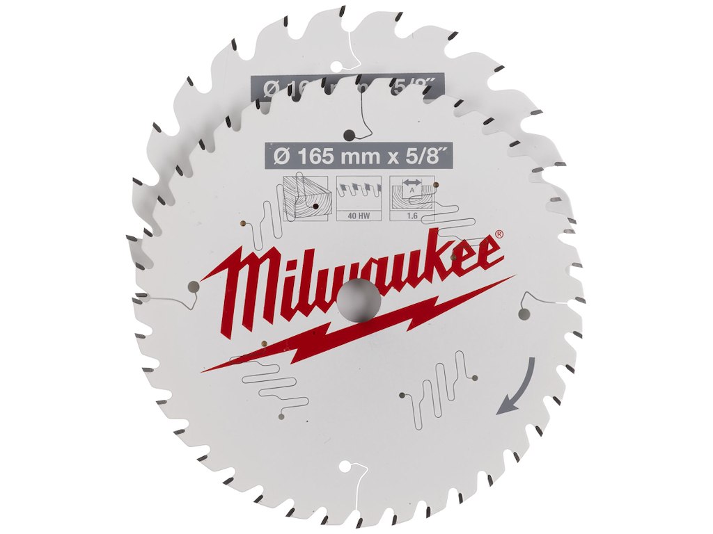 Rundsavklinge PW 165×15.87×1.6mm, 2 stk. 1×24ATB+1×40ATB Milwukee