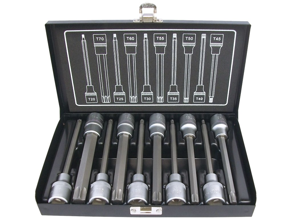 Stifttopsæt 1/2" lang TX20-70,  10 dele Bato