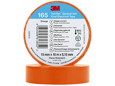 3M Temflex 165 el-vinyltape 15mm×10m orange