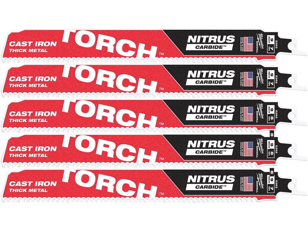 Milwaukee Bajonetsavblad Torch Nitrus Carbide 230×8tpi, 5 stk.
