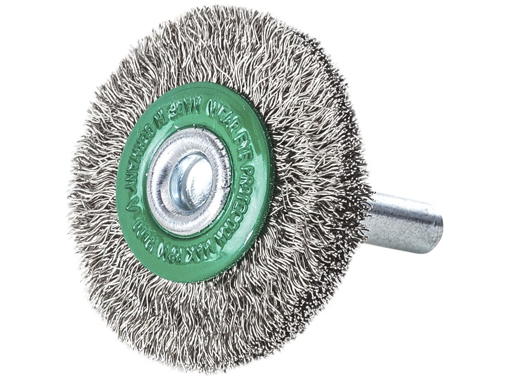 Lessmann Skivebørste 6mm skaft ø70×13mm rustfri 0,30mm