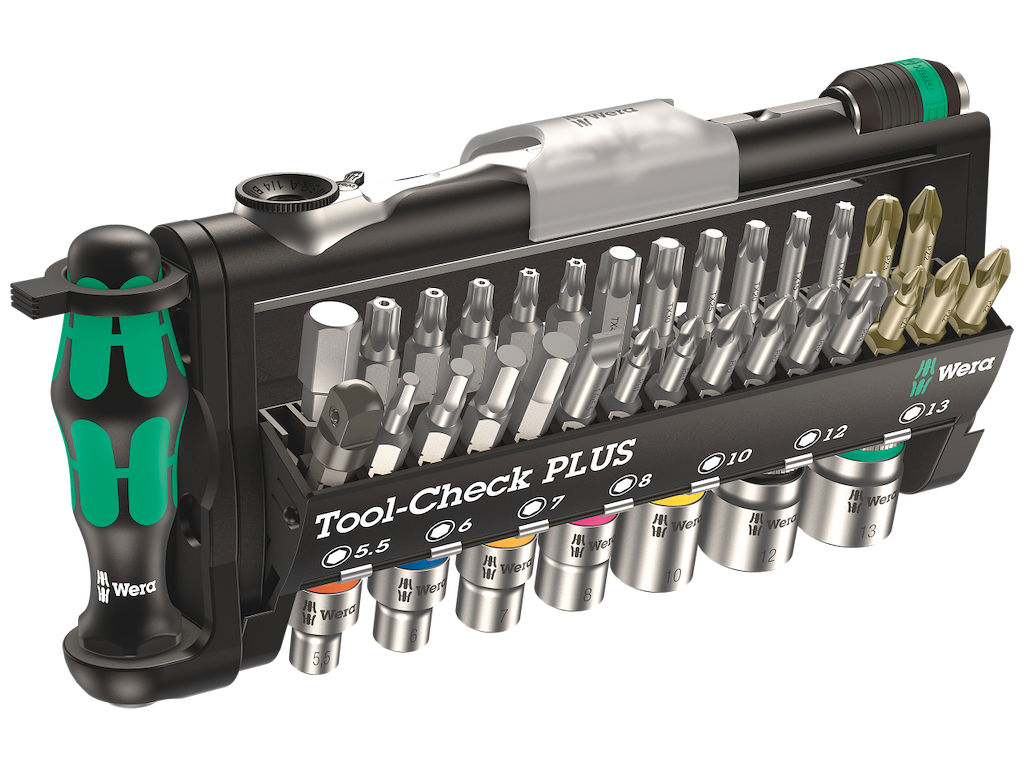 Wera Tool-Check plus bitssæt med toppe og skraldenøgle
