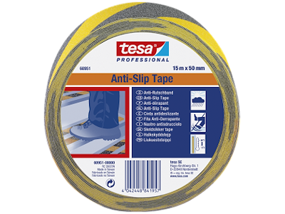 Tesa 60951 skridsikker tape gul/sort 50mm×15m