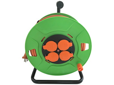 Bandit kabeltromle m/jord 4×udt. 230V/13A IP44 40m