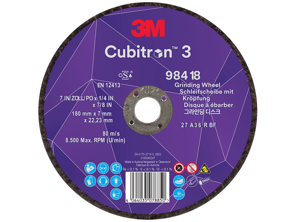 3M Cubitron 3 skrubskive T27 180×7mm