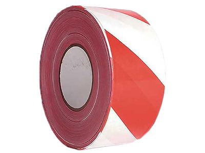 Afspærringsbånd PE rød/hvid 75mm×500m Roliba
