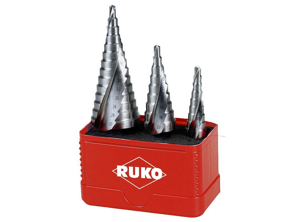HSS Trappebor sæt (3) 1/4" bitsskaft Ruko