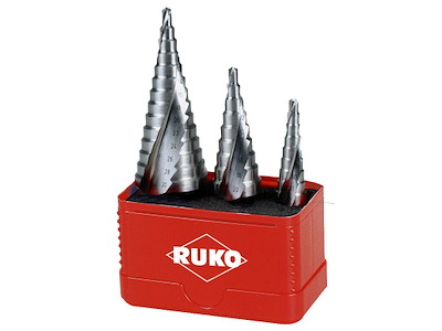 HSS Trappebor sæt (3) 1/4" bitsskaft Ruko