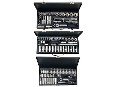 Kombipakke, 3 topnøglesæt 1/2"-3/8"-1/4" Bato Nordic