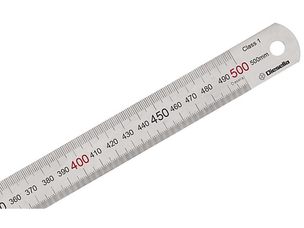Stållineal 500×30×1,2 mm Diesella