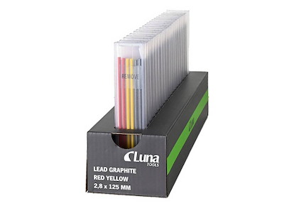 Stifter rød/gul/grafit f/Luna dybhulspen 2,8x125mm