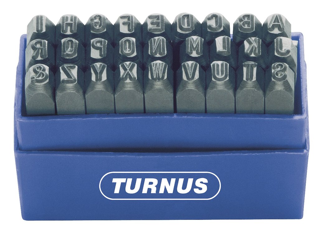 Turnus stålbogstaver 329 4mm, sæt 27 stk