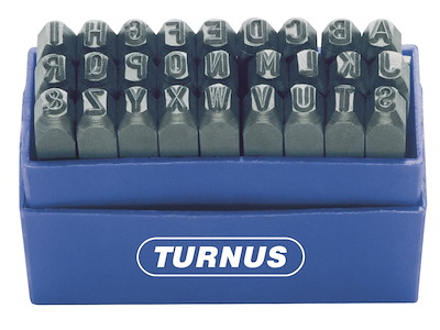 Turnus stålbogstaver 329 4mm, sæt 27 stk