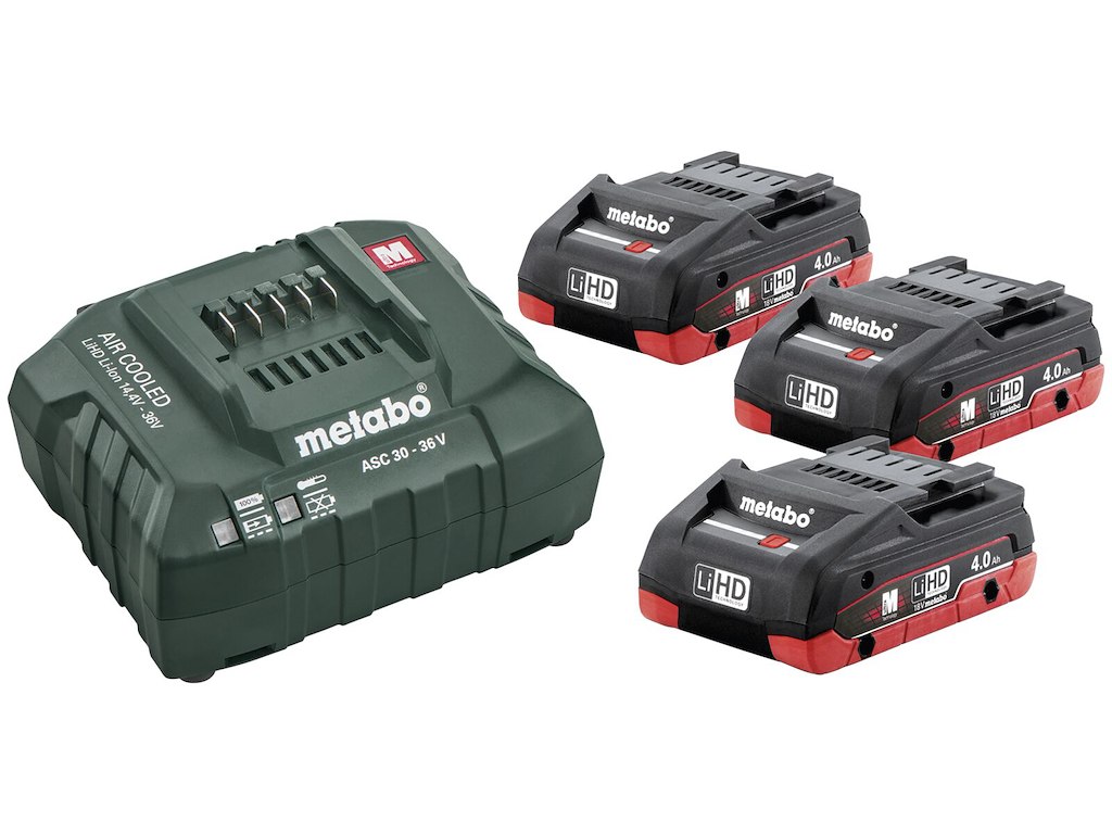 Batterisæt med 3×18V/4,0Ah LiHD + lader ACS 55 Metabo