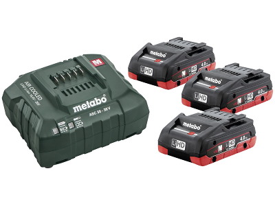 Batterisæt med 3×18V/4,0Ah LiHD + lader ACS 55 Metabo