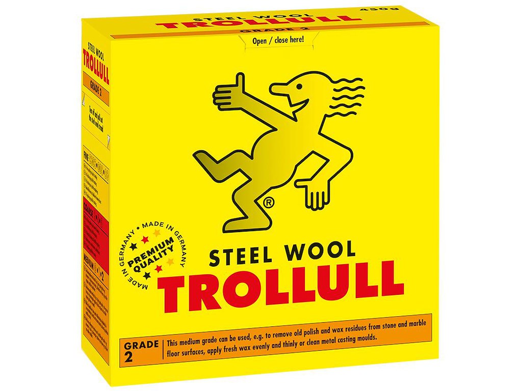 Ståluld 0000 karton 450 g Trollull