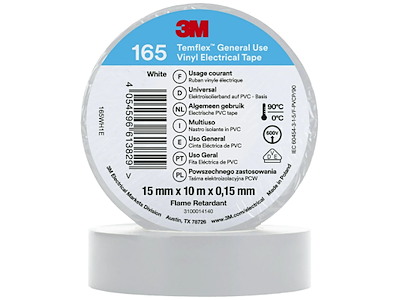 3M Temflex 165 el-vinyltape 15mm×10m hvid