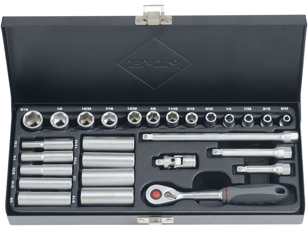 Topnøglesæt 1/4" tommer B-S1307 Bato
