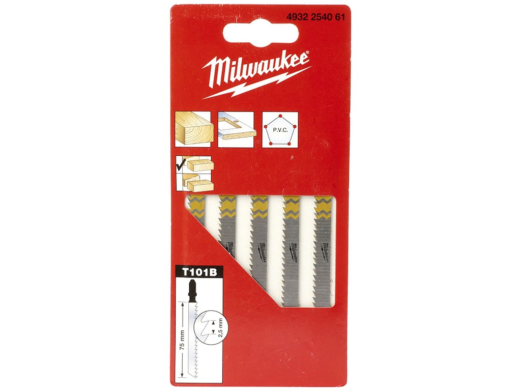 Stiksavblad T101B 75/2,5mm pk/5 Milwaukee
