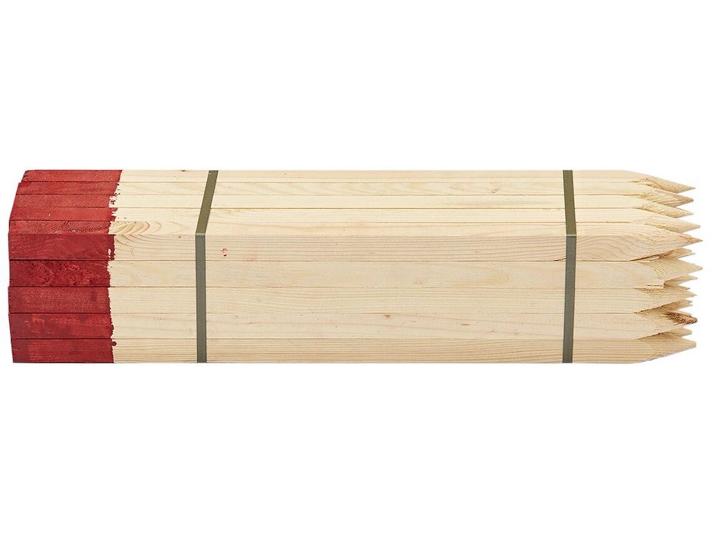 Afsætningspæl fyrretræ m/rød top 25×25×900 mm