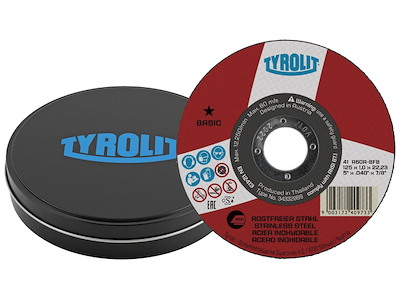 Tyrolit Skæreskive Basic 41C ø125×1 (10 stk. i dåse) A60R-BFB