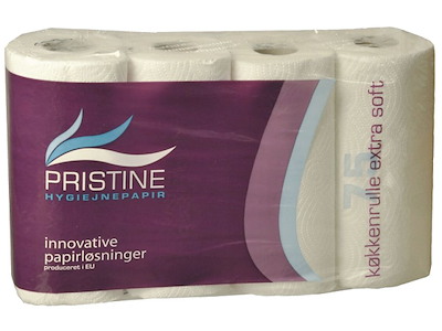 Pristine køkkenrulle XtraSoft 2-lags 18mtr, 8×4rl