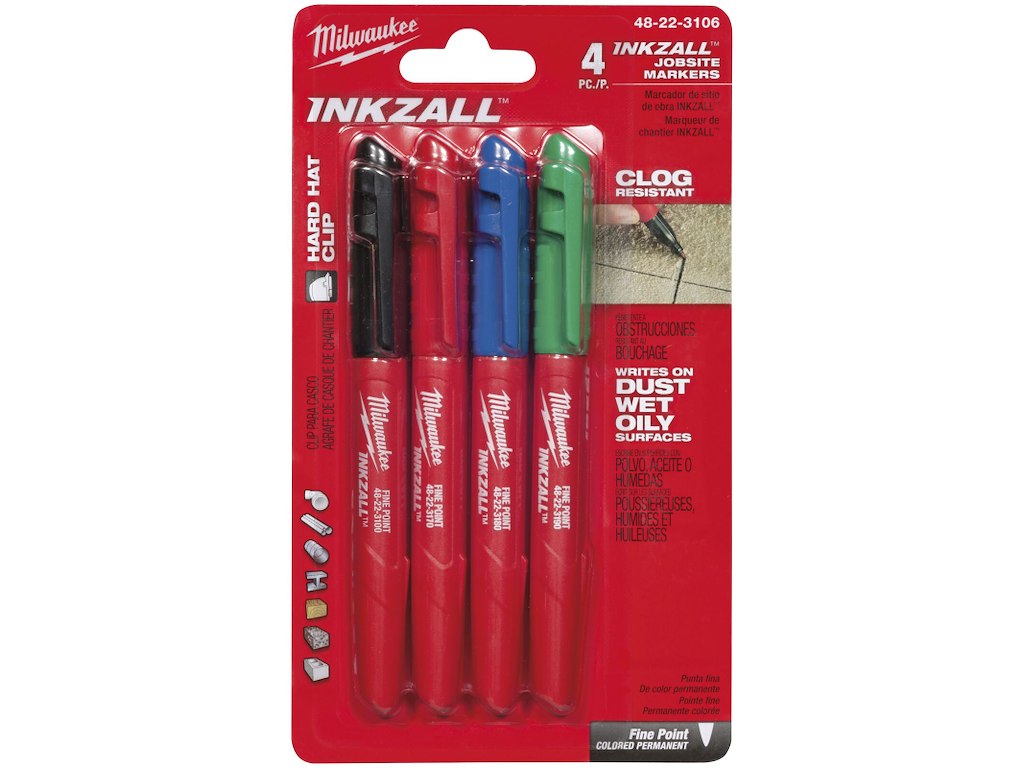 Inkzall speedmarker, fin spids, 4stk Milwaukee
