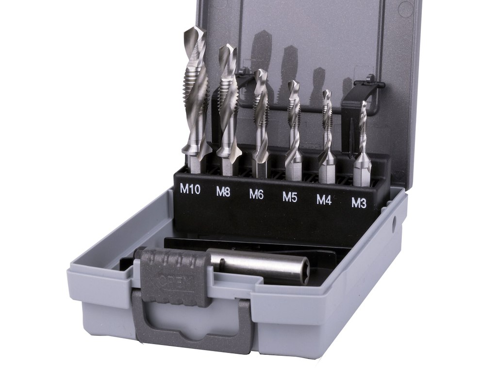 Ruko Kombitapsæt 1/4"bit-skaft HSS M3-M10