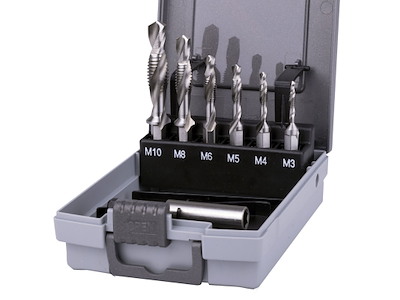 Ruko Kombitapsæt 1/4"bit-skaft HSS M3-M10