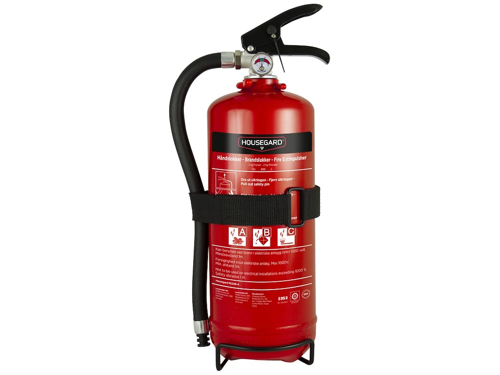 Housegard pulverslukker 2kg PE2HR-A, 13A-89B-C
