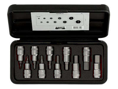 Bahco Hex-stifttoppesæt 7809M/10 mm 1/2" firk.