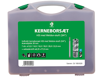 DJ TOOLS kerneborsæt HSS Weldon ø12-22×30mm, 6stk