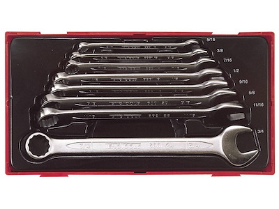 TengTools Ringgaffelnøglesæt tomme 5/16"-3/4" m/8 dele