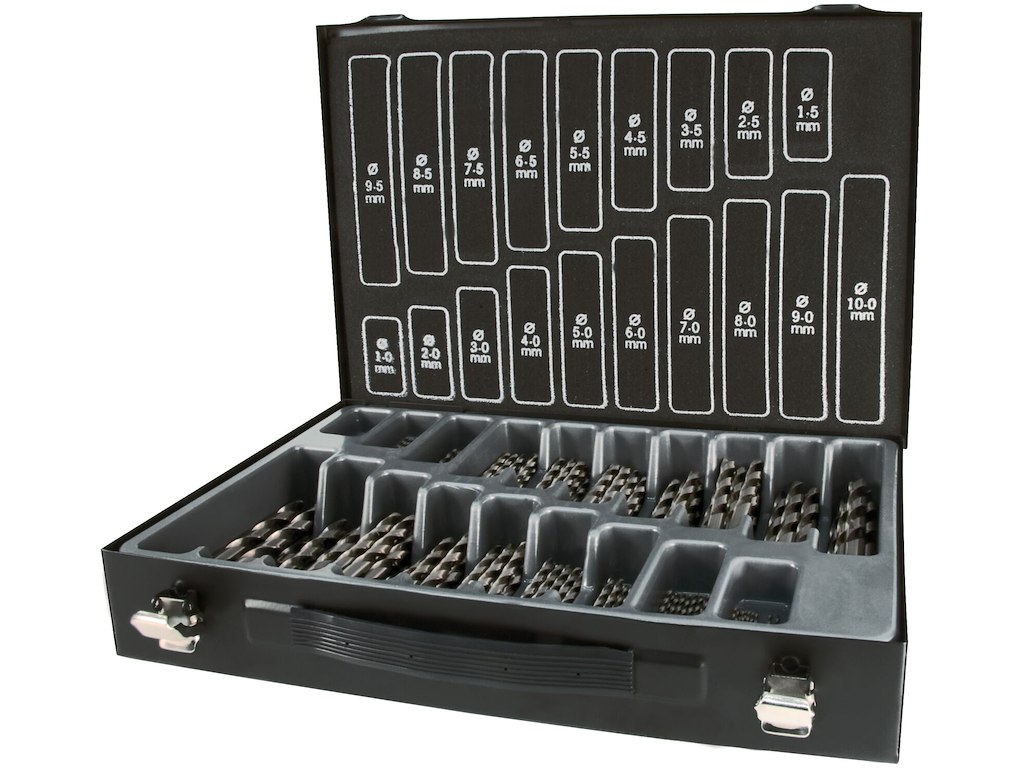 Borsortiment HSS-G 1-10×0,5mm, kuffert 170stk. Terrax