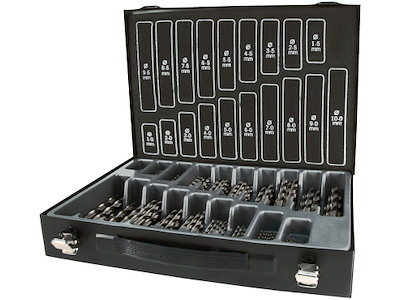 Borsortiment HSS-G 1-10×0,5mm, kuffert 170stk. Terrax