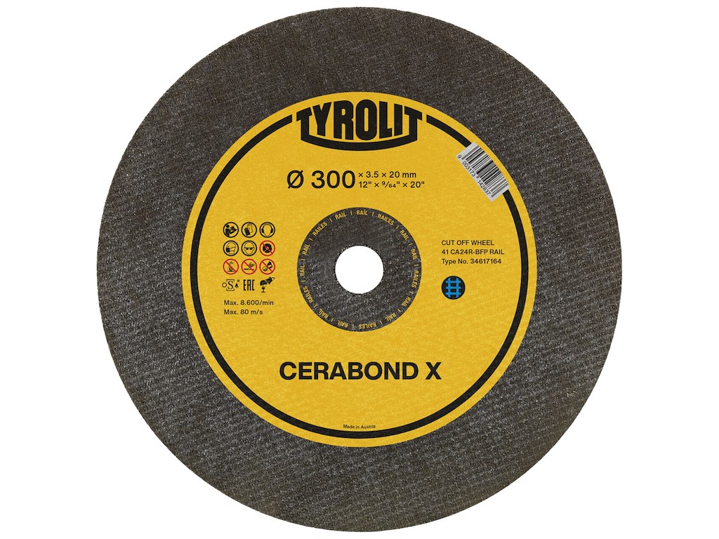 Tyrolit Skæreskive Cerabond X RAIL 400x4,3x25,4mm CA24R-BFPRAIL 100